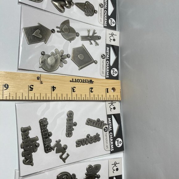 Metal Charms Paper Crafts Card Making Scrapbook Words Butterfly Bird Cupcake - Picture 6 of 10